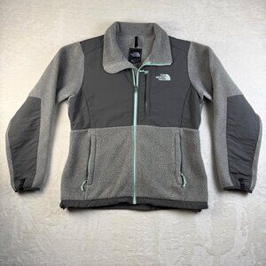 The North Face Denali Gray With Teal Trim Women’s Full Zip Jacket M Outdoors